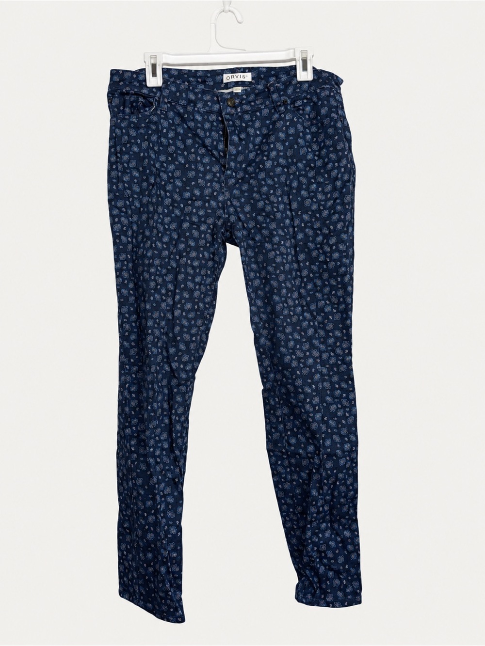 Orvis Blue Floral Print Skinny Jeans Size 10
